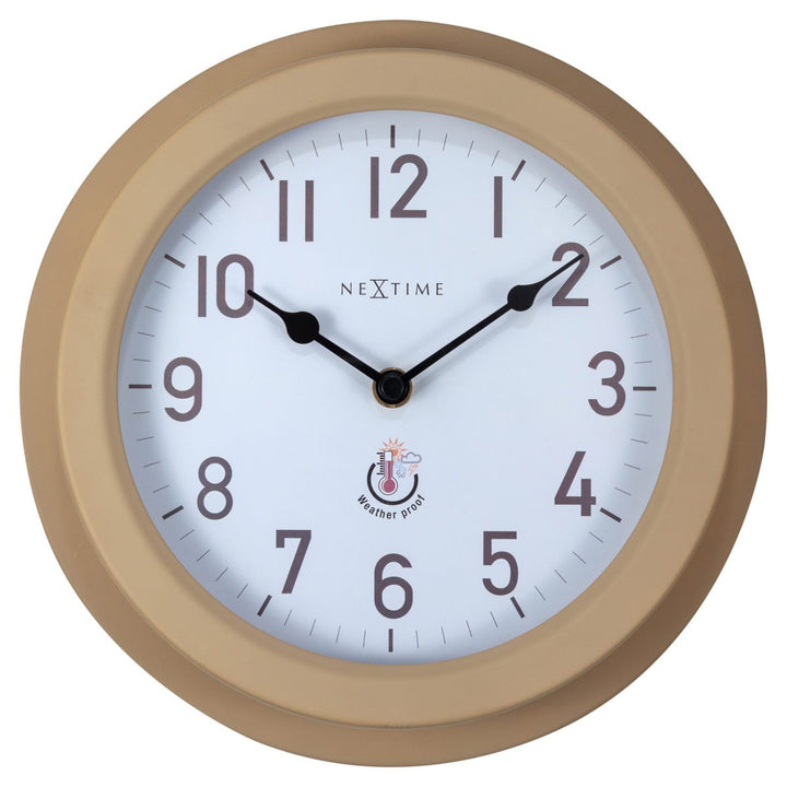 NeXtime Poppy Outdoor Weatherproof Wall Clock Brown 22cm 574301BR 1