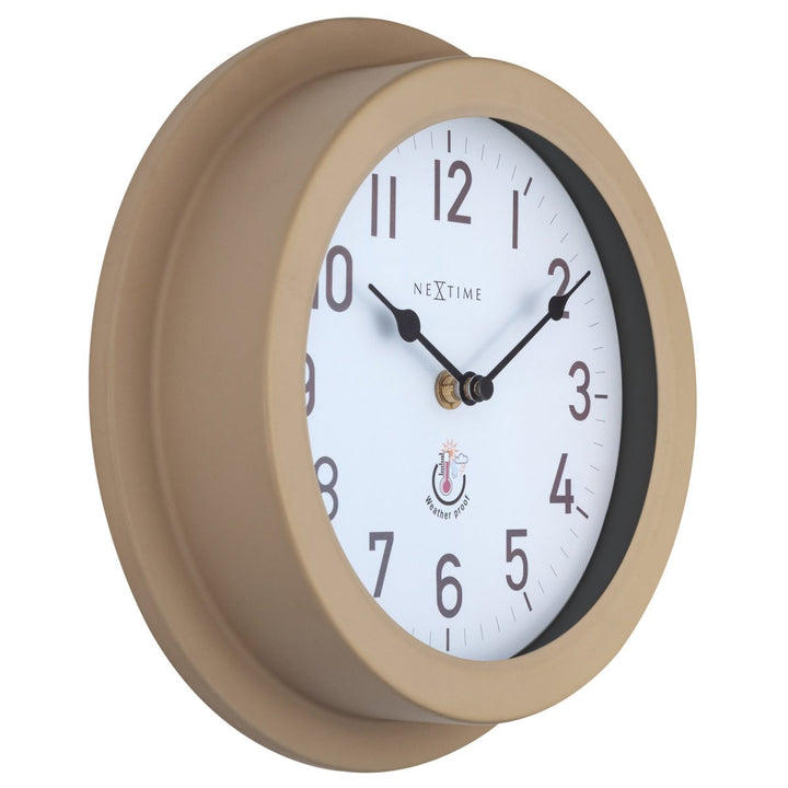 NeXtime Poppy Outdoor Weatherproof Wall Clock Brown 22cm 574301BR 4