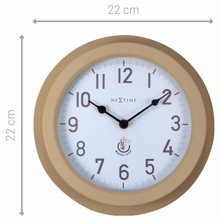 NeXtime Poppy Outdoor Weatherproof Wall Clock Brown 22cm 574301BR 7