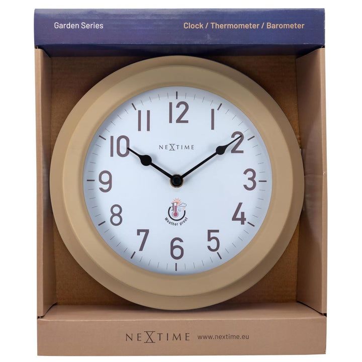 NeXtime Poppy Outdoor Weatherproof Wall Clock Brown 22cm 574301BR 9