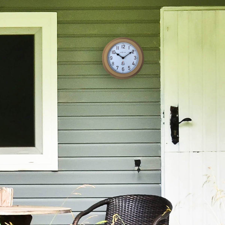 NeXtime Poppy Outdoor Weatherproof Wall Clock Brown 22cm 574301BR 10