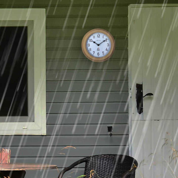 NeXtime Poppy Outdoor Weatherproof Wall Clock Brown 22cm 574301BR 11