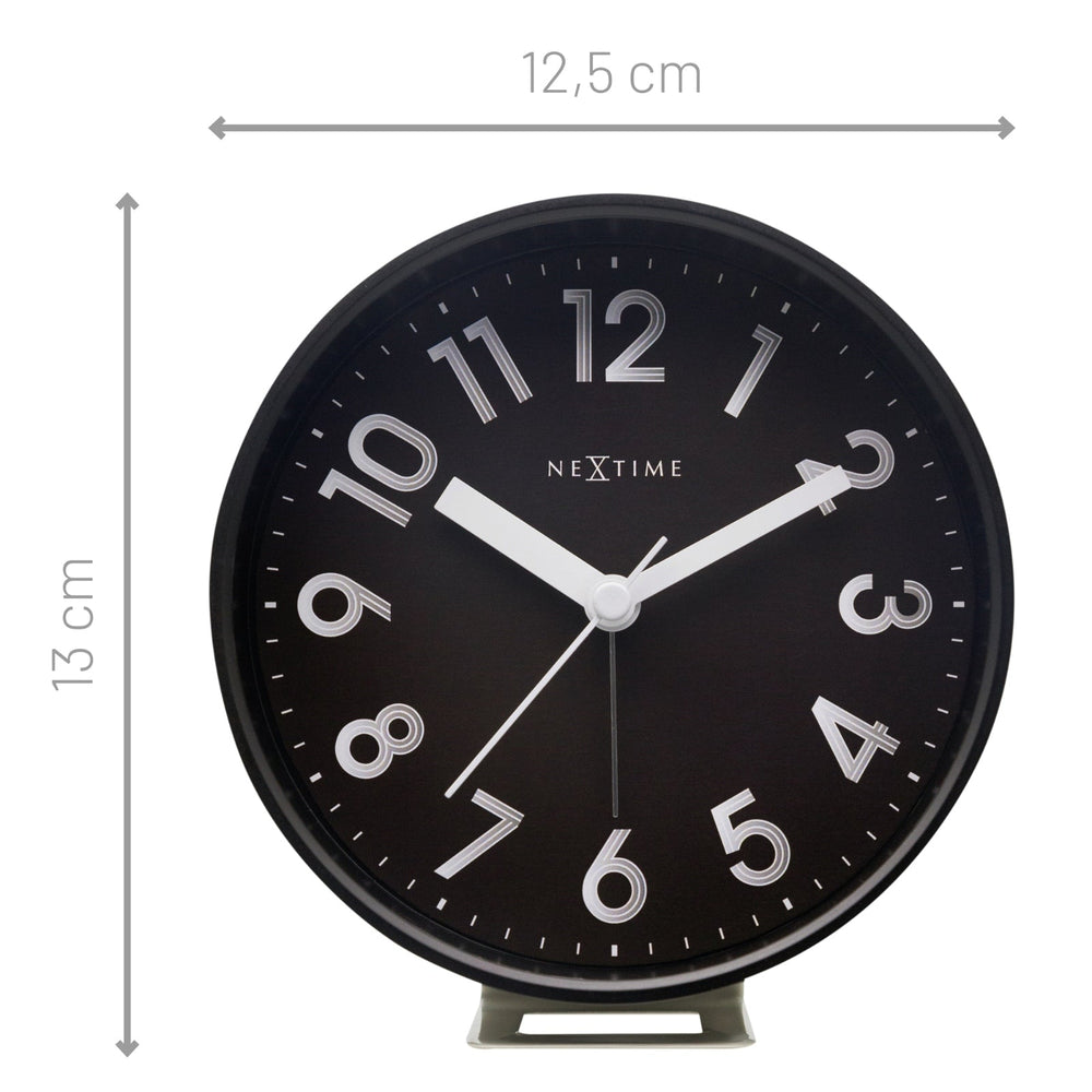 NeXtime Reflect Wall Desk Alarm Clock Black 14cm 575236ZW 2