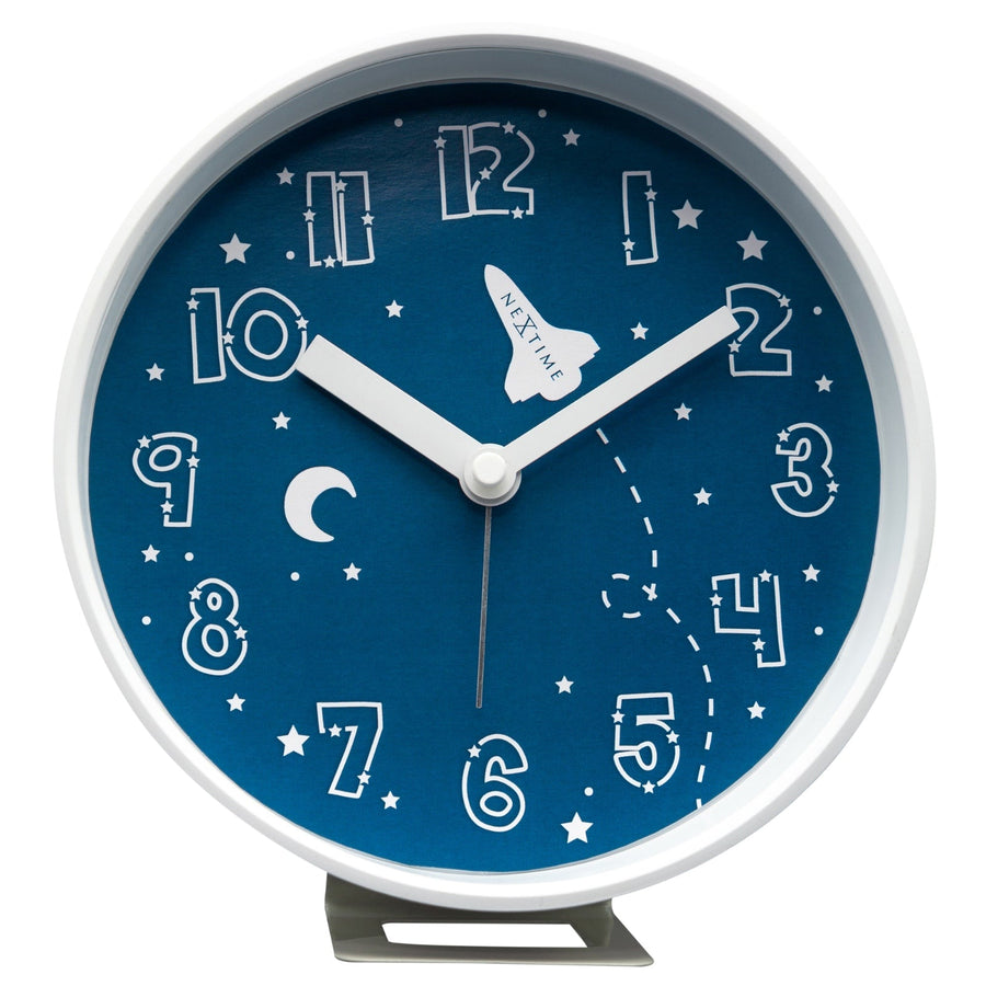 NeXtime Rocket Kids Night Light Wall Desk Alarm Clock Blue 14cm 575235BL 1