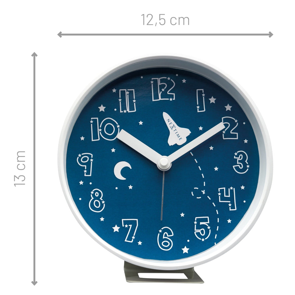 NeXtime Rocket Kids Night Light Wall Desk Alarm Clock Blue 14cm 575235BL 2
