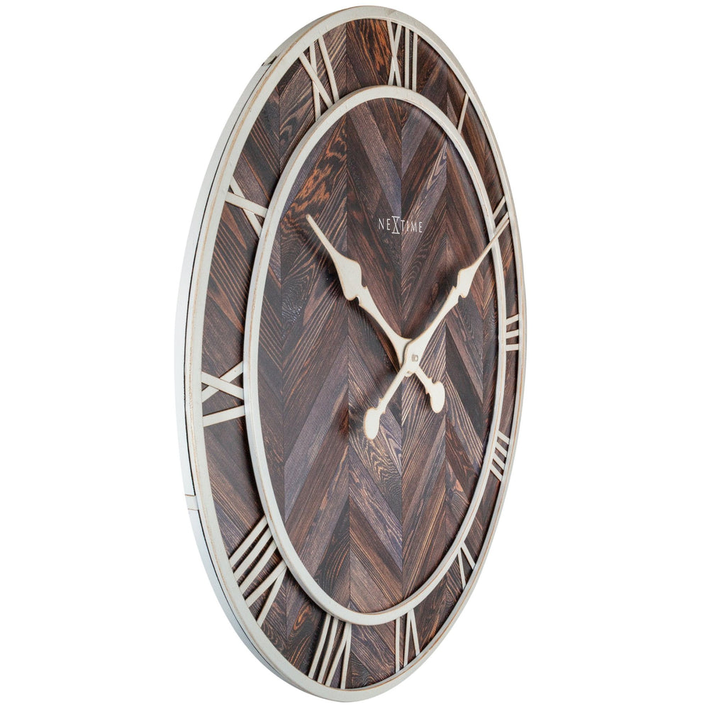 NeXtime Roman Vintage Open Wooden Wall Clock Dark Brown 58cm 573245BR 2