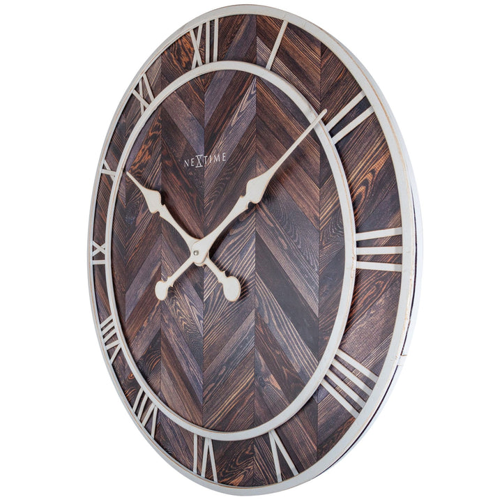 NeXtime Roman Vintage Open Wooden Wall Clock Dark Brown 58cm 573245BR 3