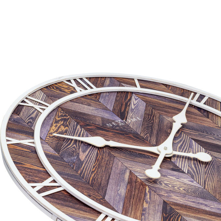 NeXtime Roman Vintage Open Wooden Wall Clock Dark Brown 58cm 573245BR 4