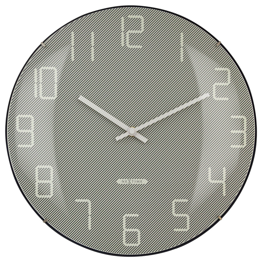NeXtime Shade Domed Glass Wall Clock Grey 35cm 573299GS 1
