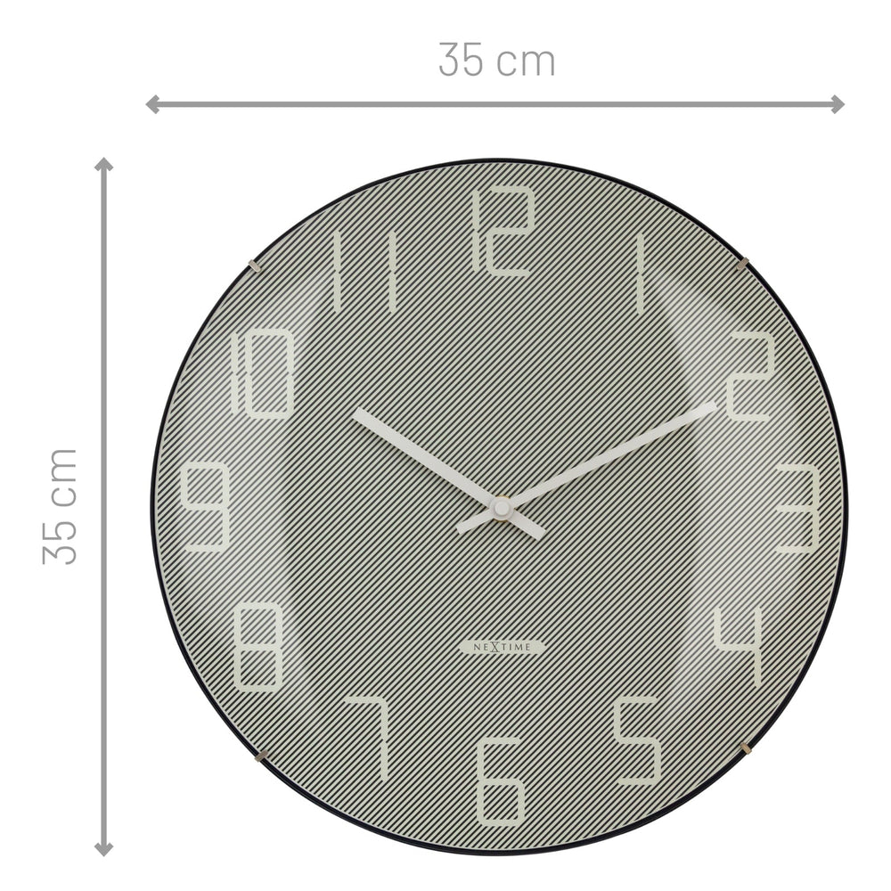 NeXtime Shade Domed Glass Wall Clock Grey 35cm 573299GS 2