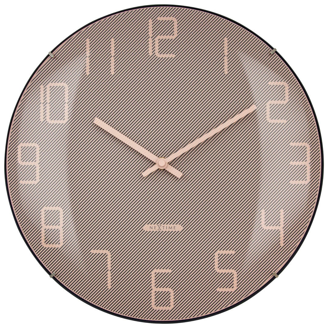 NeXtime Shade Domed Glass Wall Clock Pink 35cm 573299RZ 1