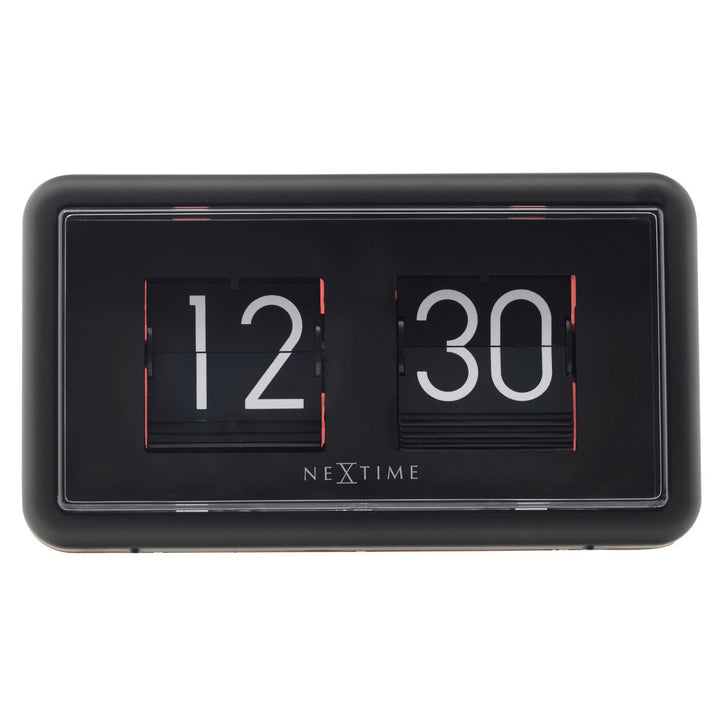 NeXtime Small Flip Wall or Desk Clock Black Orange 18cm 575228OR 3