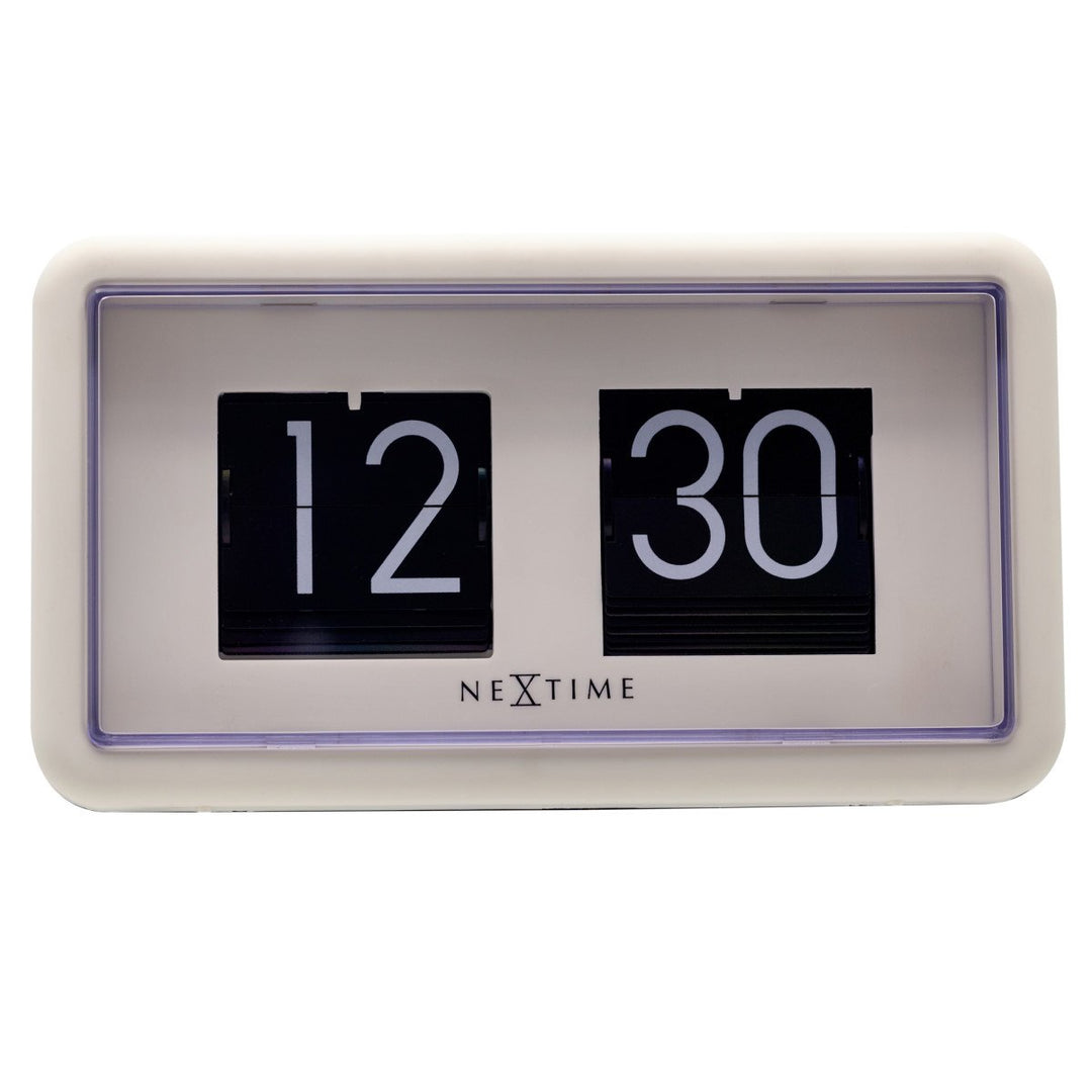 NeXtime Small Flip Wall or Desk Clock White Black 18cm 575228WI 3