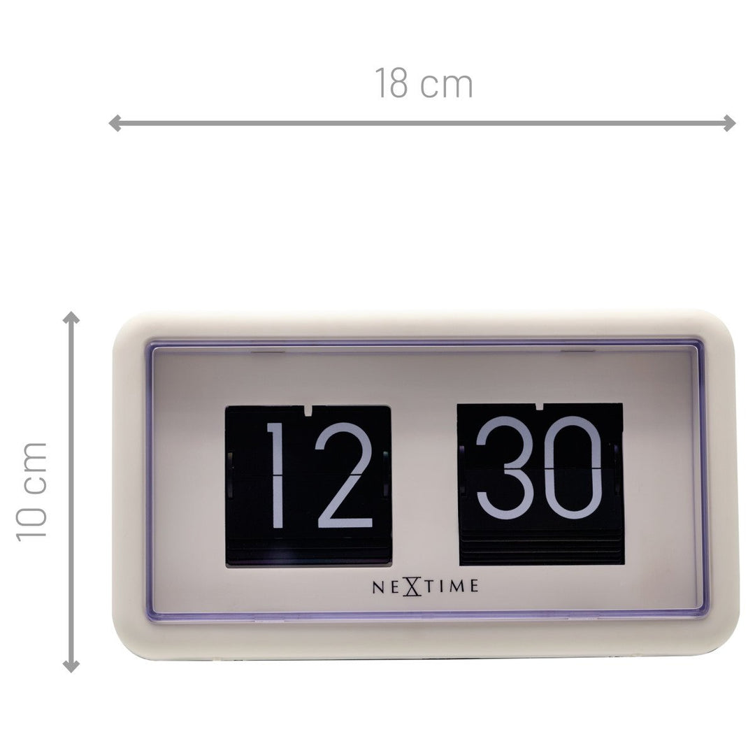 NeXtime Small Flip Wall or Desk Clock White Black 18cm 575228WI 6