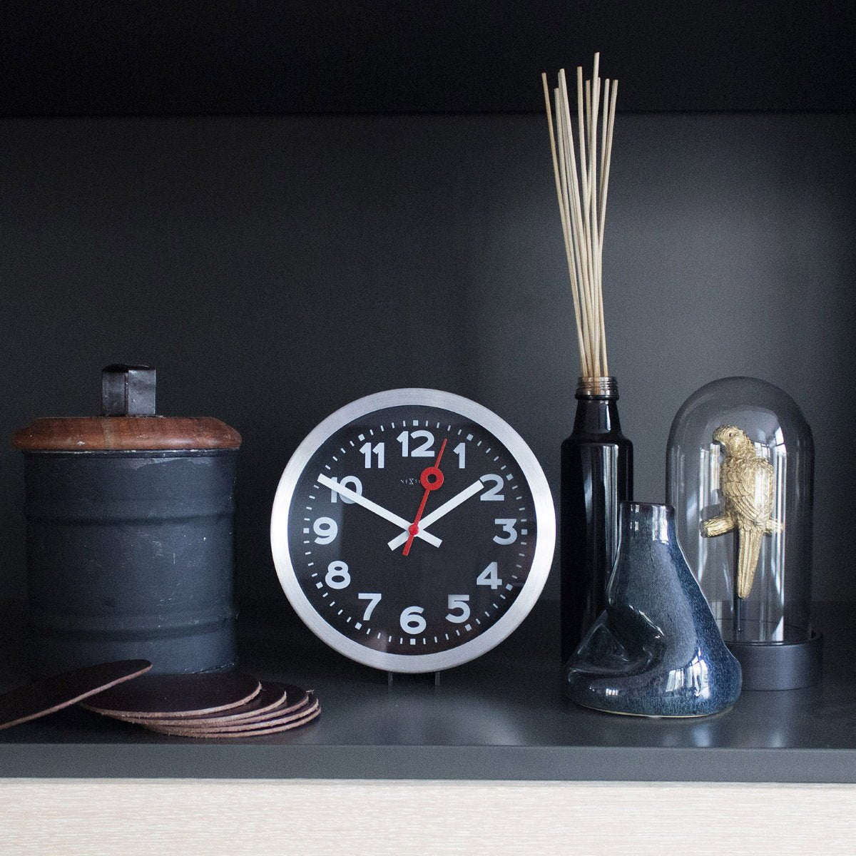 Buy NeXtime Station Numerical Wall or Desk Clock Black 19cm – Oh Clocks