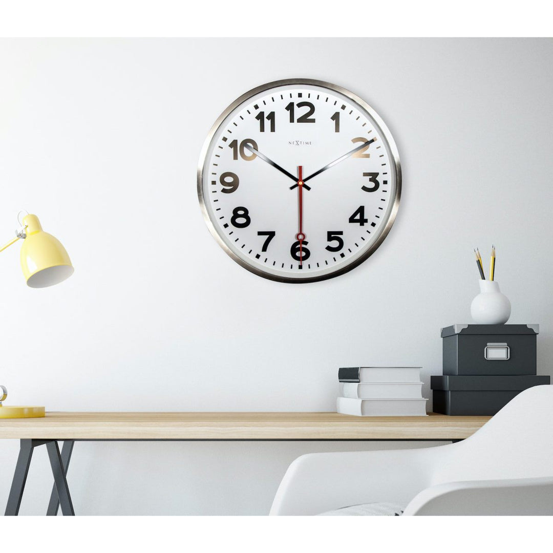 NeXtime Super Station Wall Clock White 55cm 573127AR 4