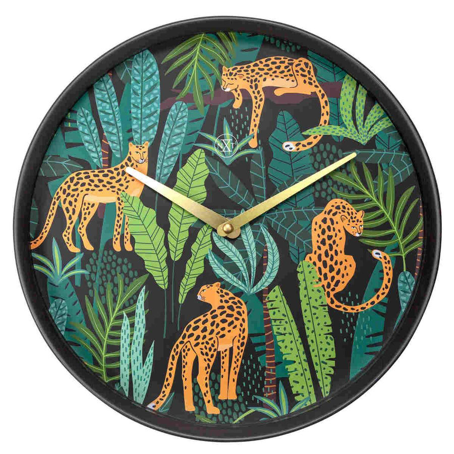 NeXtime Urban Jungle Leopard Print Wall Clock 30cm 577355 1