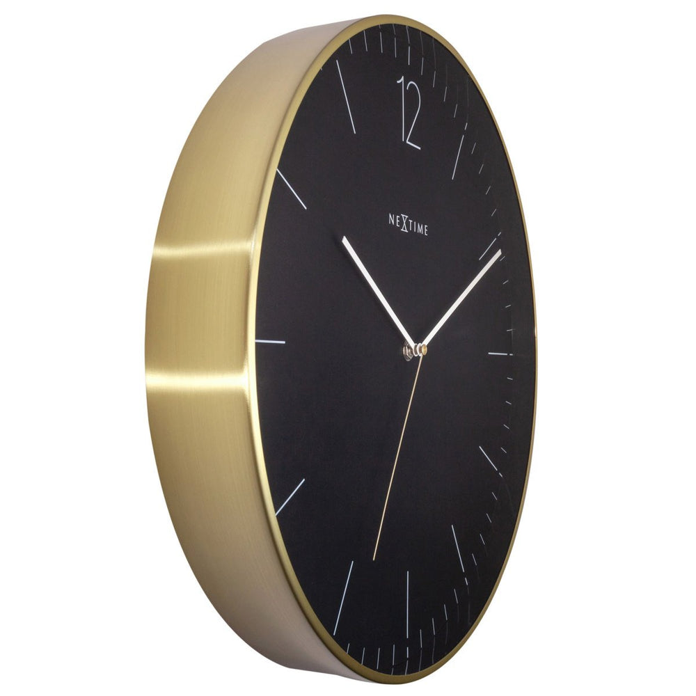 NeXtime Very Essential Wall Clock Black Gold 40cm 573258ZW 2