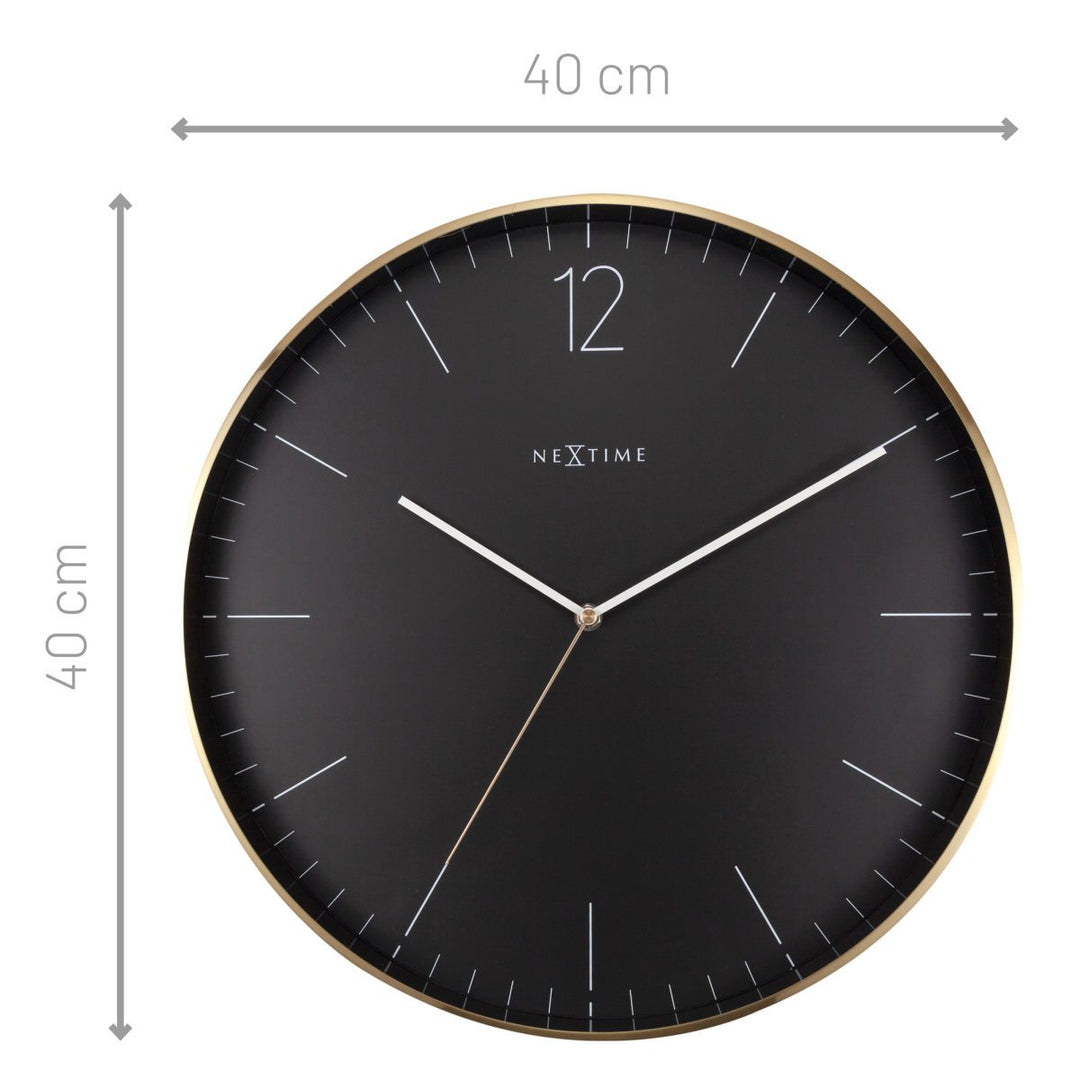NeXtime Very Essential Wall Clock Black Gold 40cm 573258ZW 4