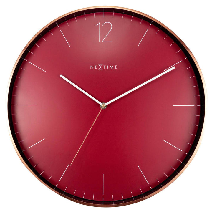 NeXtime Very Essential Wall Clock Wine Red Copper 40cm 573258RO 1