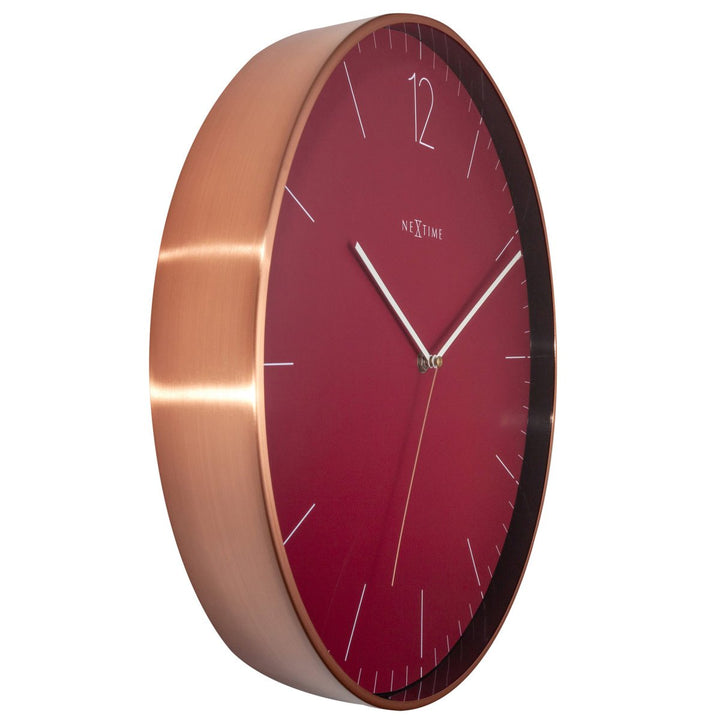 NeXtime Very Essential Wall Clock Wine Red Copper 40cm 573258RO 2