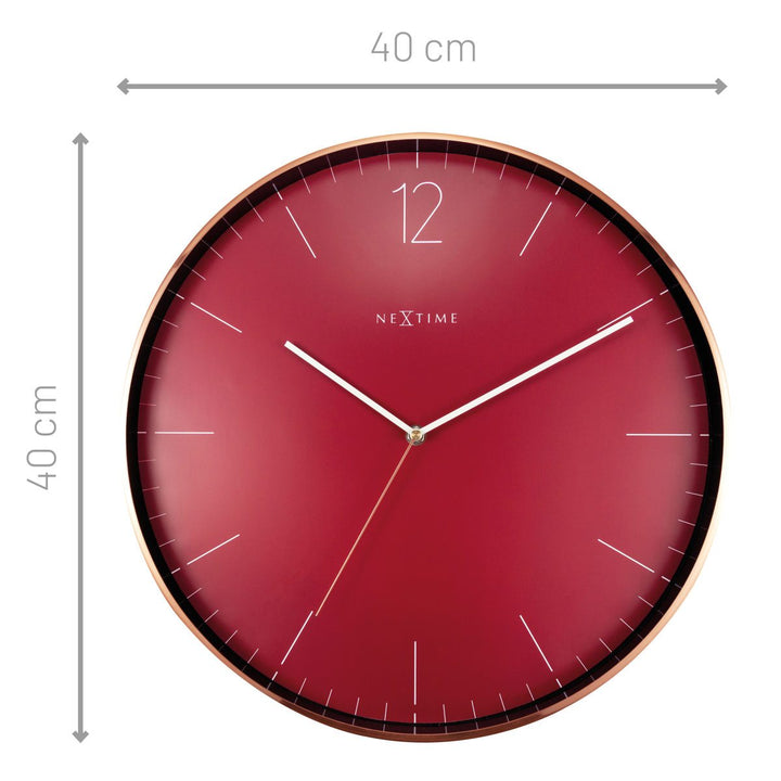 NeXtime Very Essential Wall Clock Wine Red Copper 40cm 573258RO 5