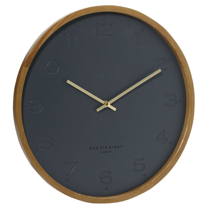 One Six Eight London Freya Wall Clock Charcoal Grey 35cm 21009 2