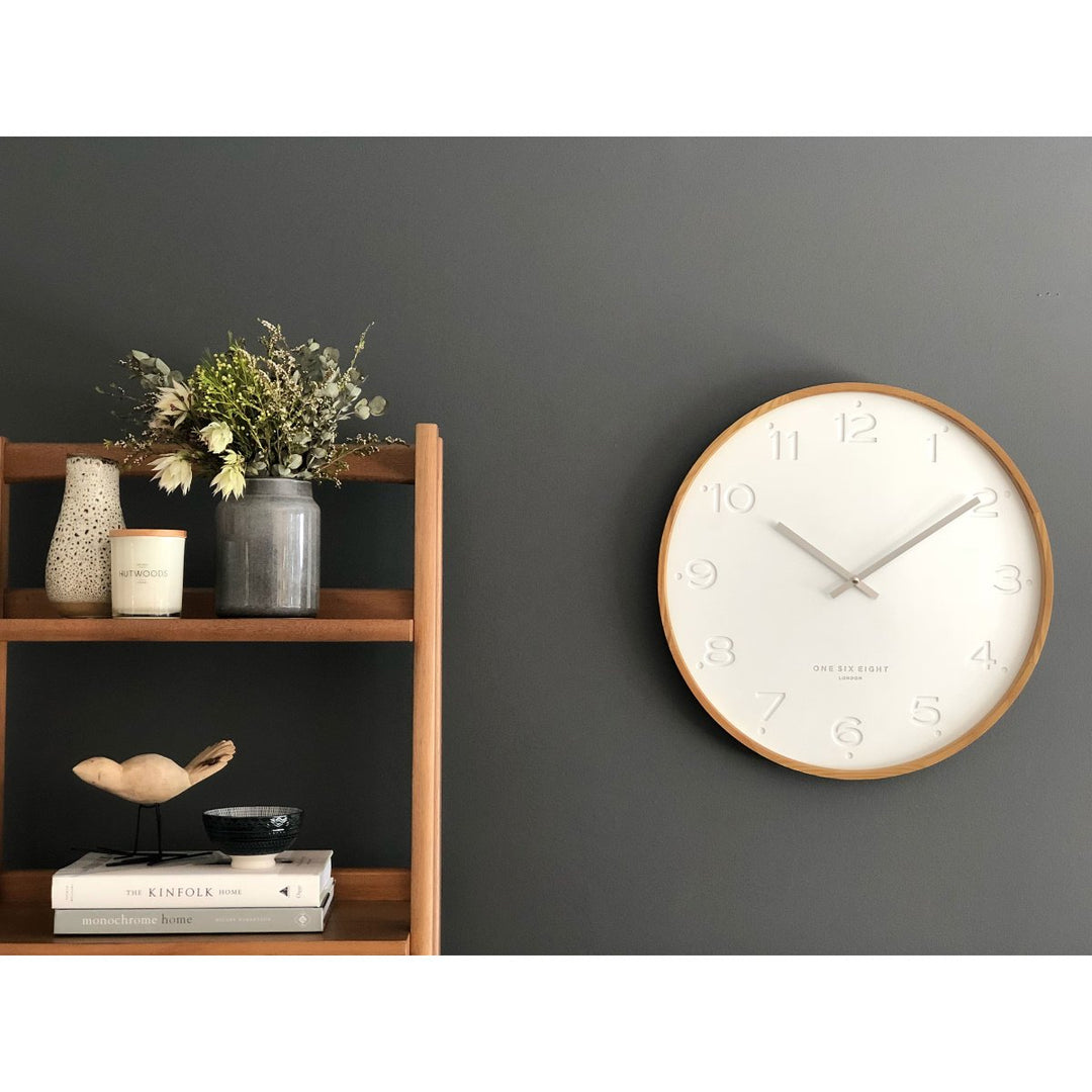 One Six Eight London Freya Wall Clock White 35cm 21008 9
