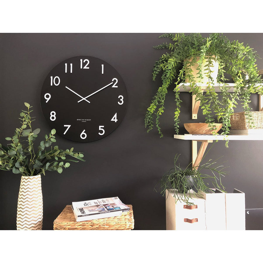 One Six Eight London Jackson Wall Clock Black 30cm 22100 1