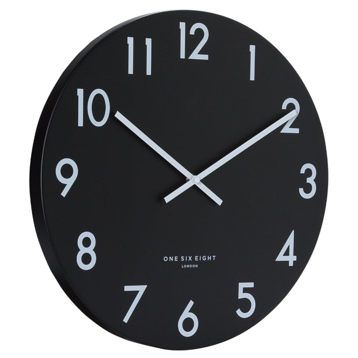 One Six Eight London Jackson Wall Clock Black 30cm 22100 2