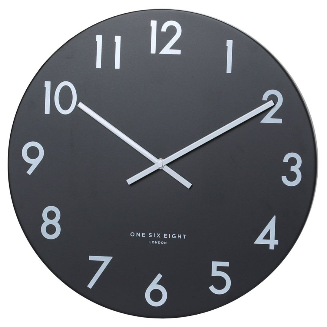 One Six Eight London Jackson Wall Clock Black 30cm 22100 3