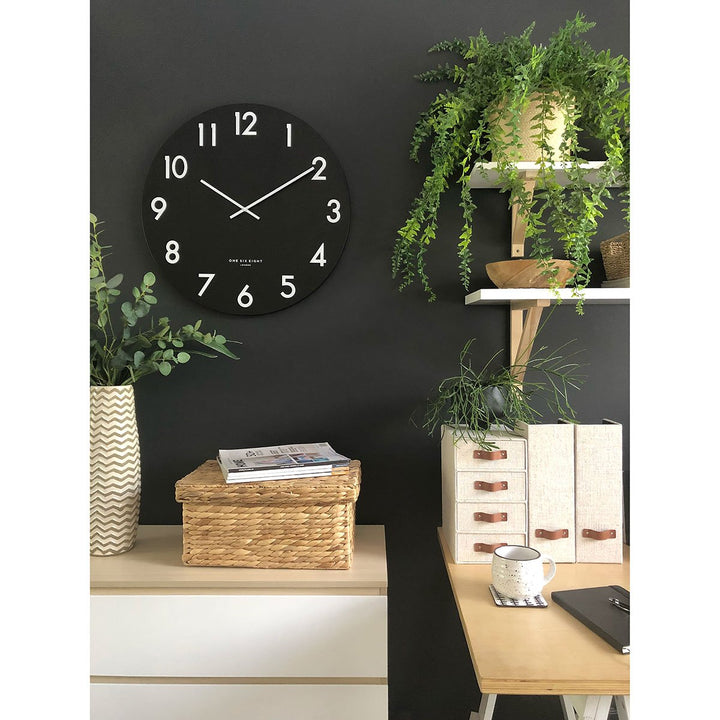 One Six Eight London Jackson Wall Clock Black 30cm 22100 5