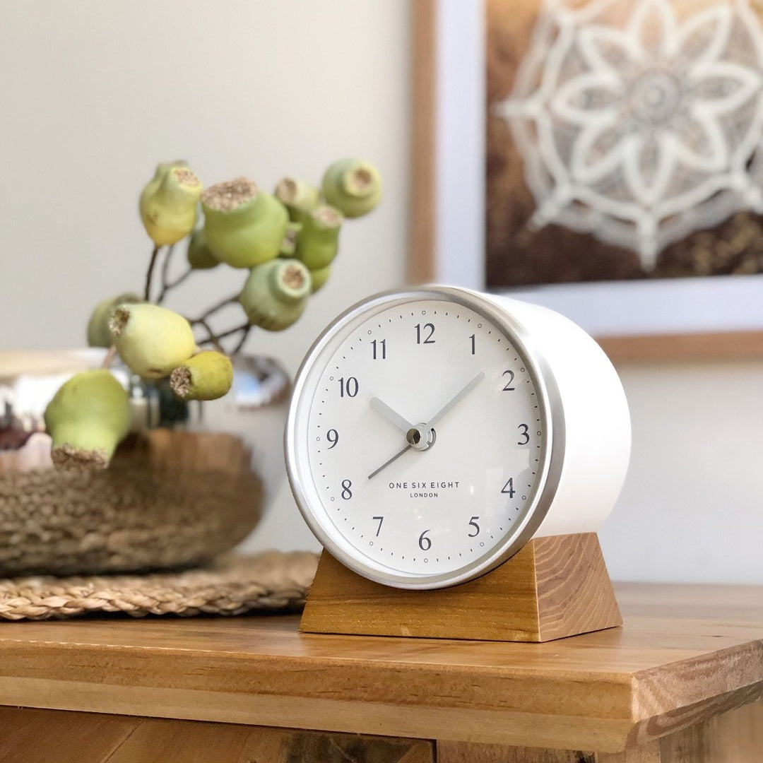 One Six Eight London Nina Alarm Clock White 12cm 31004 1