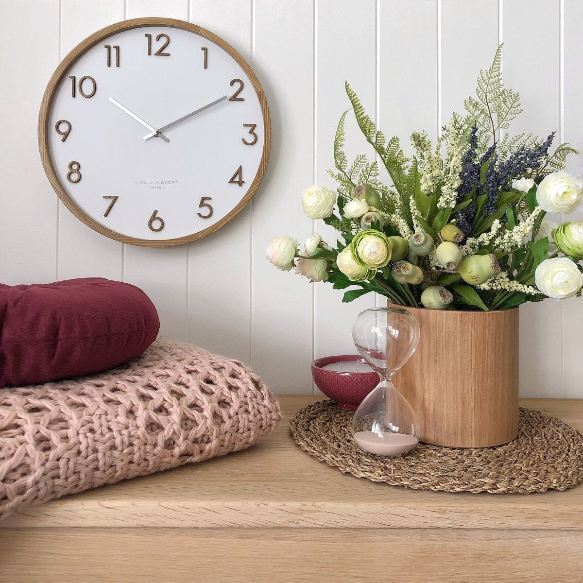 One Six Eight London Scarlett Wall Clock White 35cm 21004 1 #size_35cm
