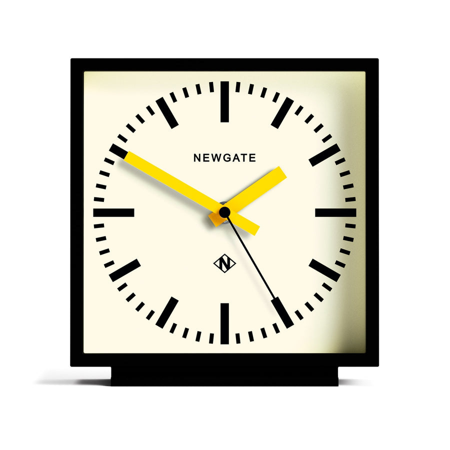 Newgate Amp Mantel Clock Black With Yellow Hands 20cm NGMAN/AMP390KCY 1