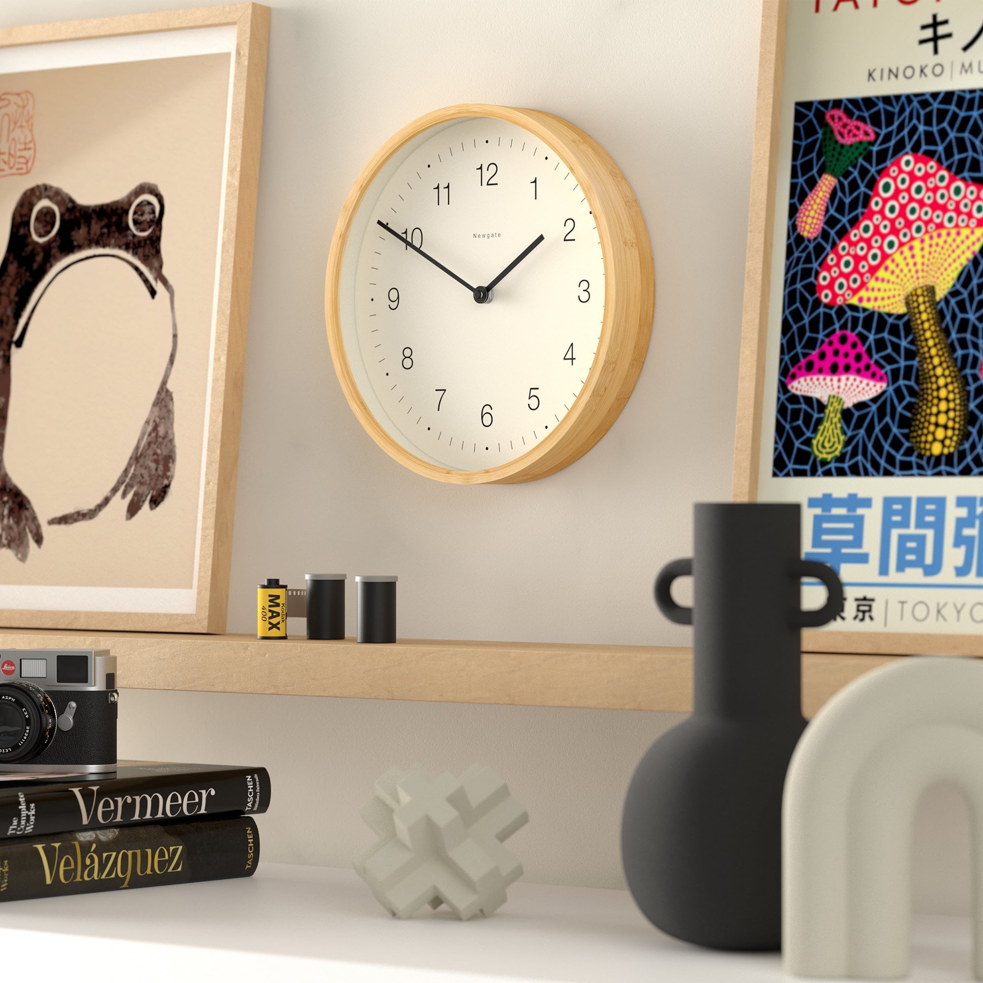 Buy Newgate Bali Bamboo Wall Clock Mongoose Dial 30cm Online – Oh