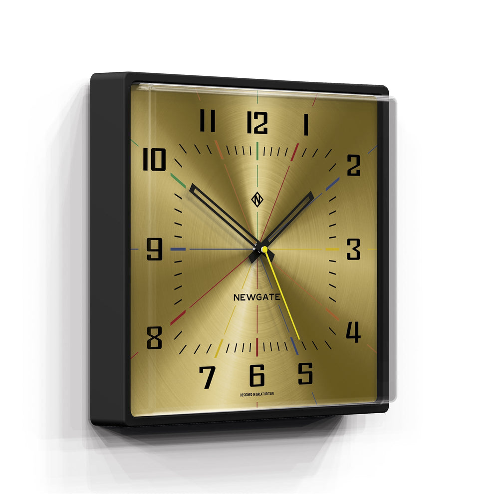 Newgate Box Office Black Retro Wall Clock Brass 42cm NGBOXOF686CK 2