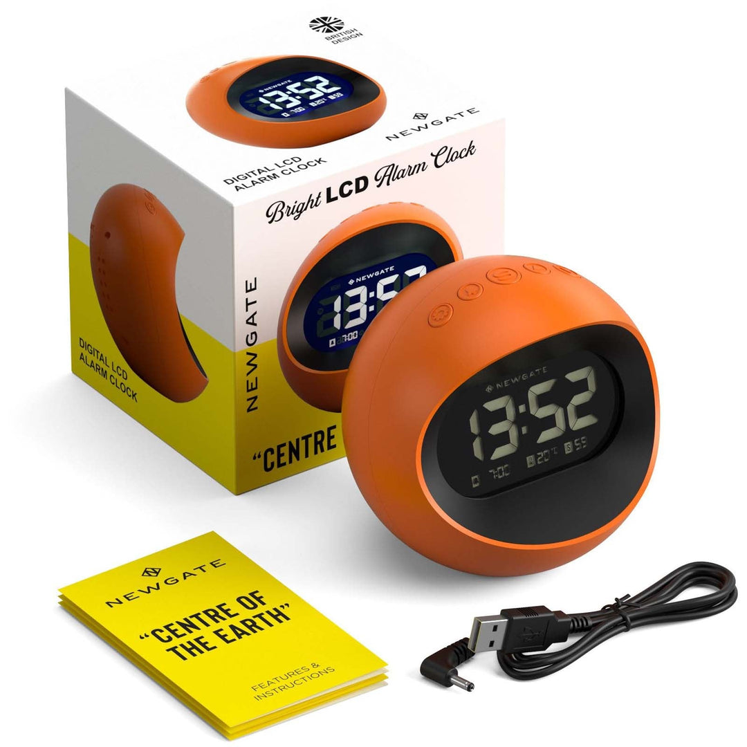 Newgate Centre Of The Earth LCD Alarm Clock Pumpkin Orange 12cm NGLCD/COTE3 8