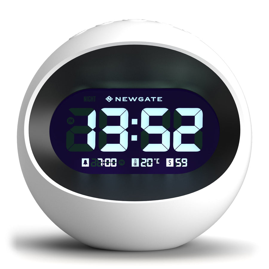 Newgate Centre Of The Earth LCD Alarm Clock White 12cm NGLCD/COTE2 1