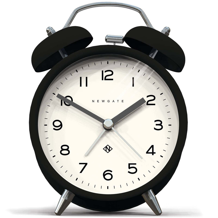 Newgate Charlie Bell Echo Alarm Clock Matte Black 14cm NGCBM134K 1
