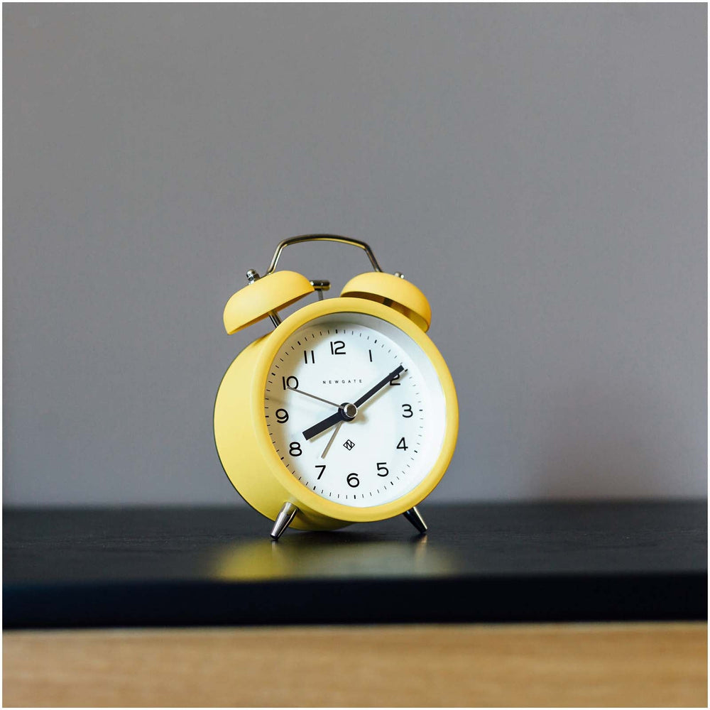 Newgate Charlie Bell Echo Alarm Clock Matte Cheeky Yellow 14cm NGCBM134CHY 3