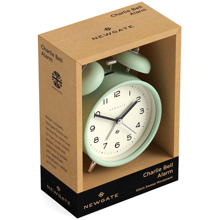 Newgate Charlie Bell Echo Alarm Clock Matte Neo Mint 14cm NGCBM134NM 5