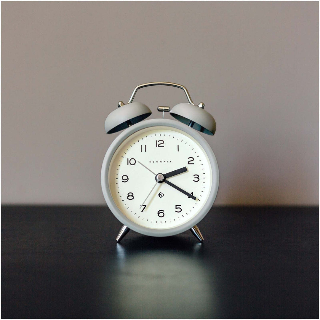Newgate Charlie Bell Echo Alarm Clock Matte Posh Grey 14cm NGCBM134PGY 3