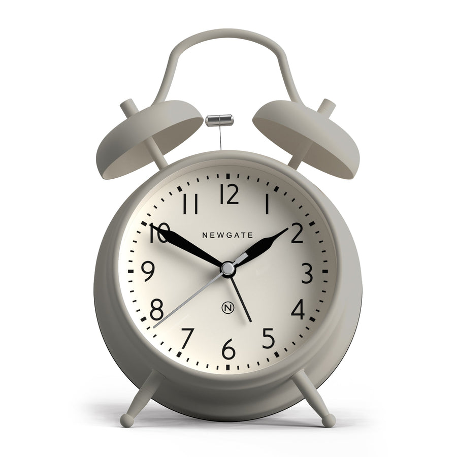 Newgate Covent Garden Twin Bell Alarm Clock Overcoat Grey 17cm NGCGAM587OGY 1