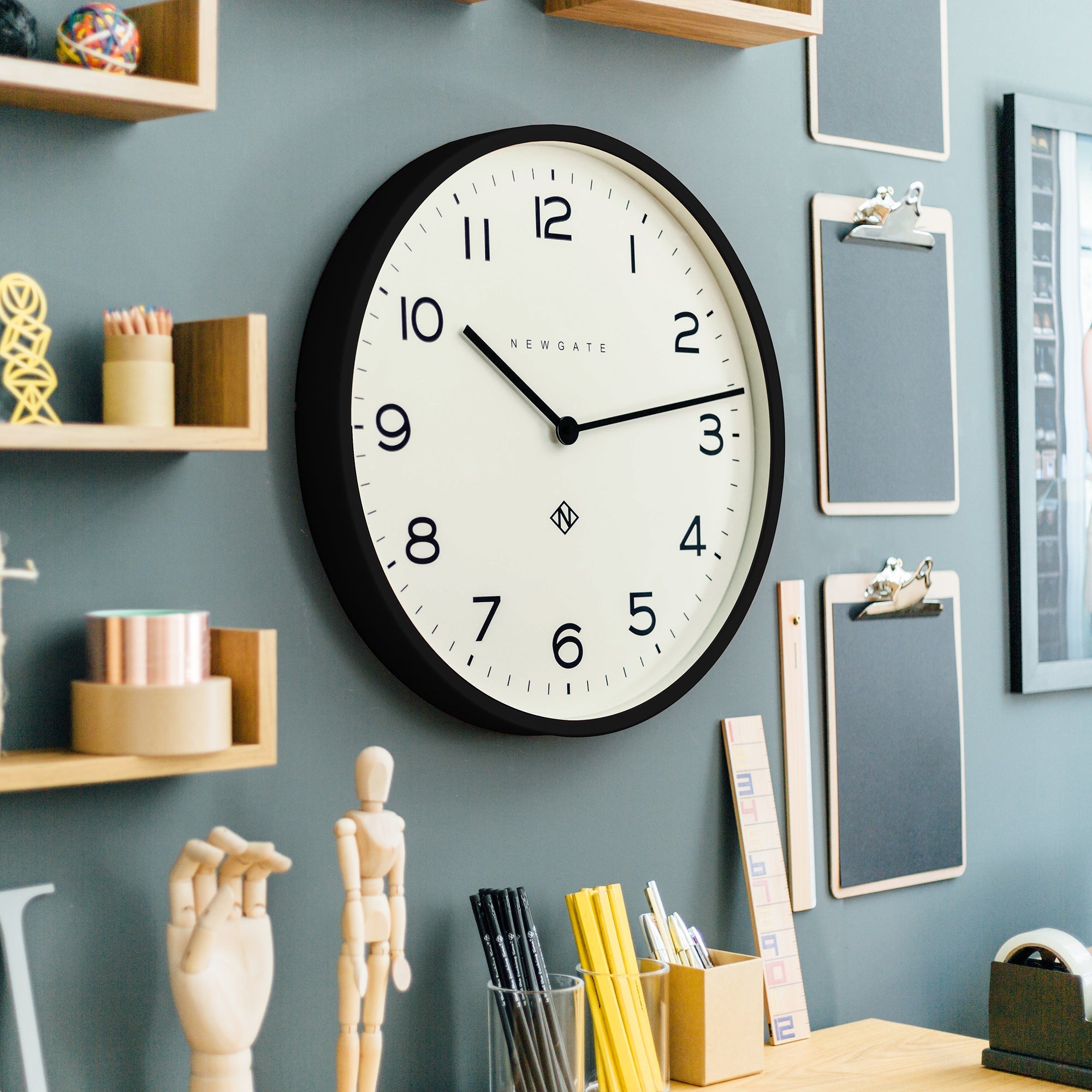 Buy Newgate Echo Number One Wall Clock Black 54cm Online – Oh Clocks