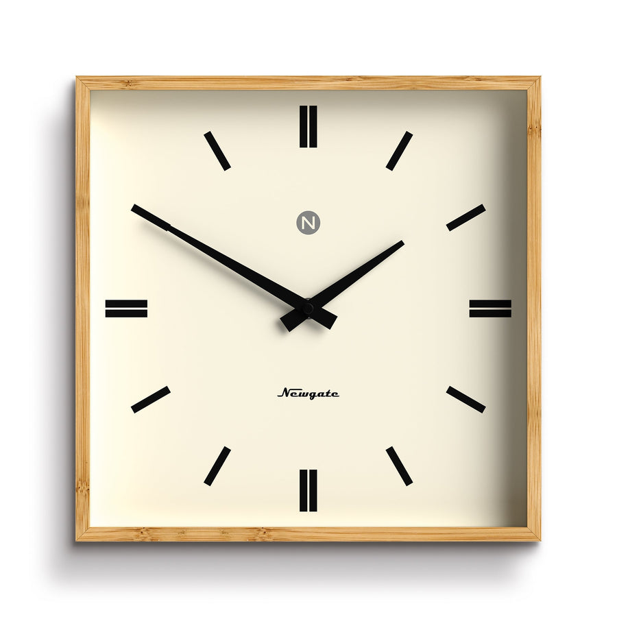 Newgate Fiji Square Bamboo Wall Clock Moped Dial 30cm NM-FIJ320LB 1