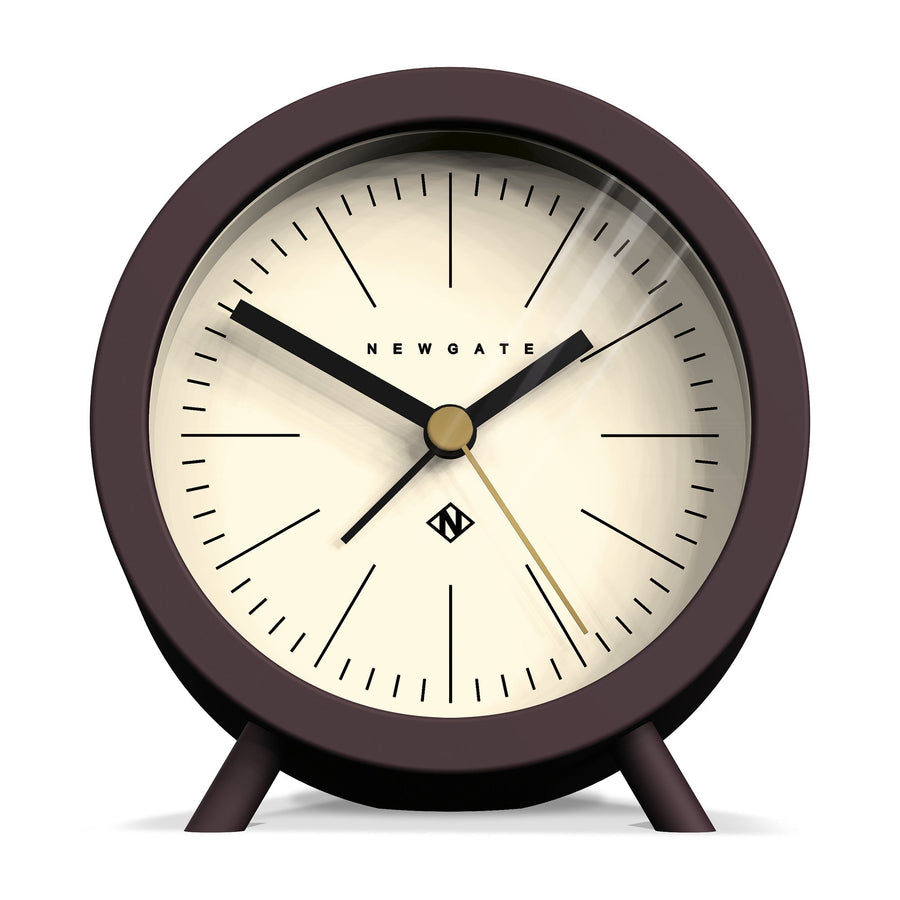 Newgate Fred Chocolate Brown Barrel Alarm Clock Cream 12cm NGFRED414CHK 1