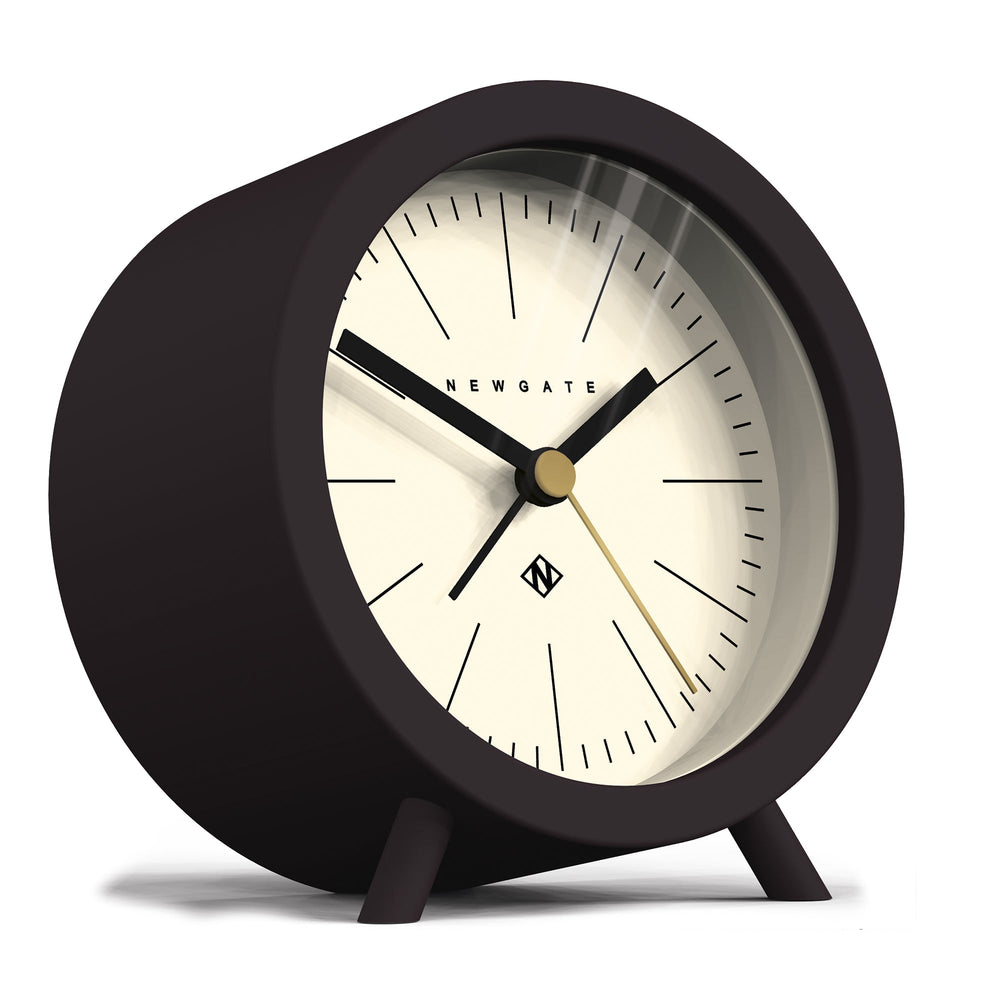 Newgate Fred Chocolate Brown Barrel Alarm Clock Cream 12cm NGFRED414CHK 2