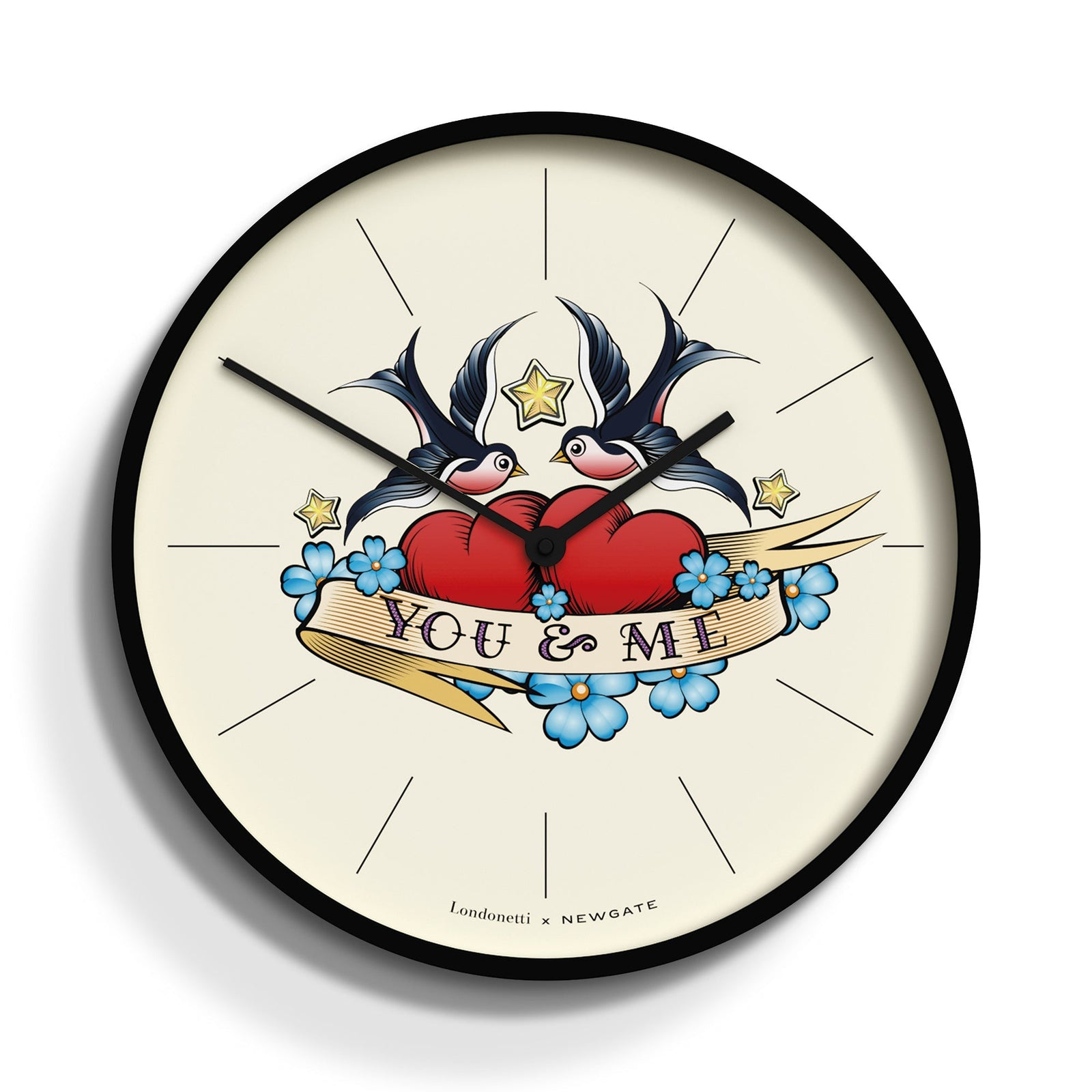 Newgate Londonetti X Number Three Wall Clock You and Me 38cm NGNUMTHR-YAM-K 1