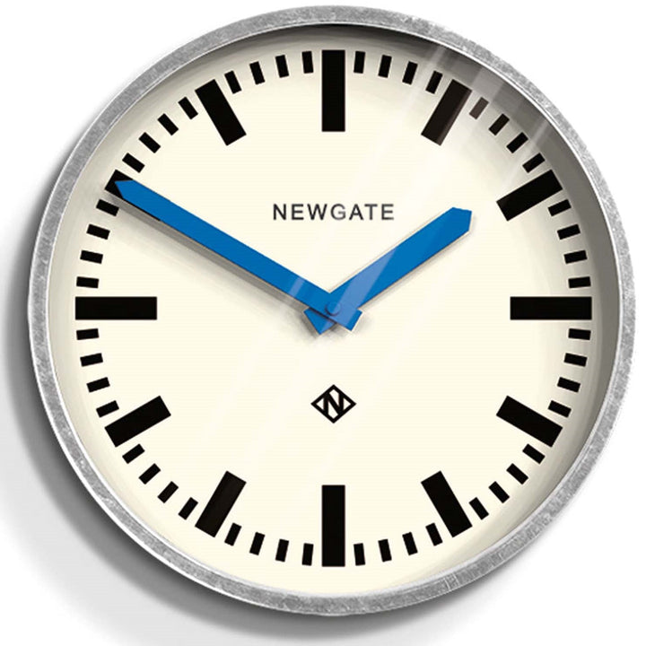 Newgate Luggage Wall Clock Galvanised Blue Hands 30cm NGLUGG667GALBL 1